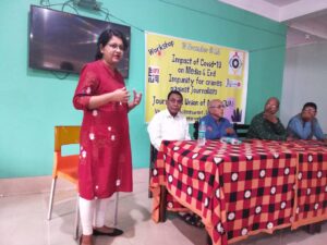 JUA treasurer speaking on the occasion